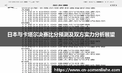 日本与卡塔尔决赛比分预测及双方实力分析展望